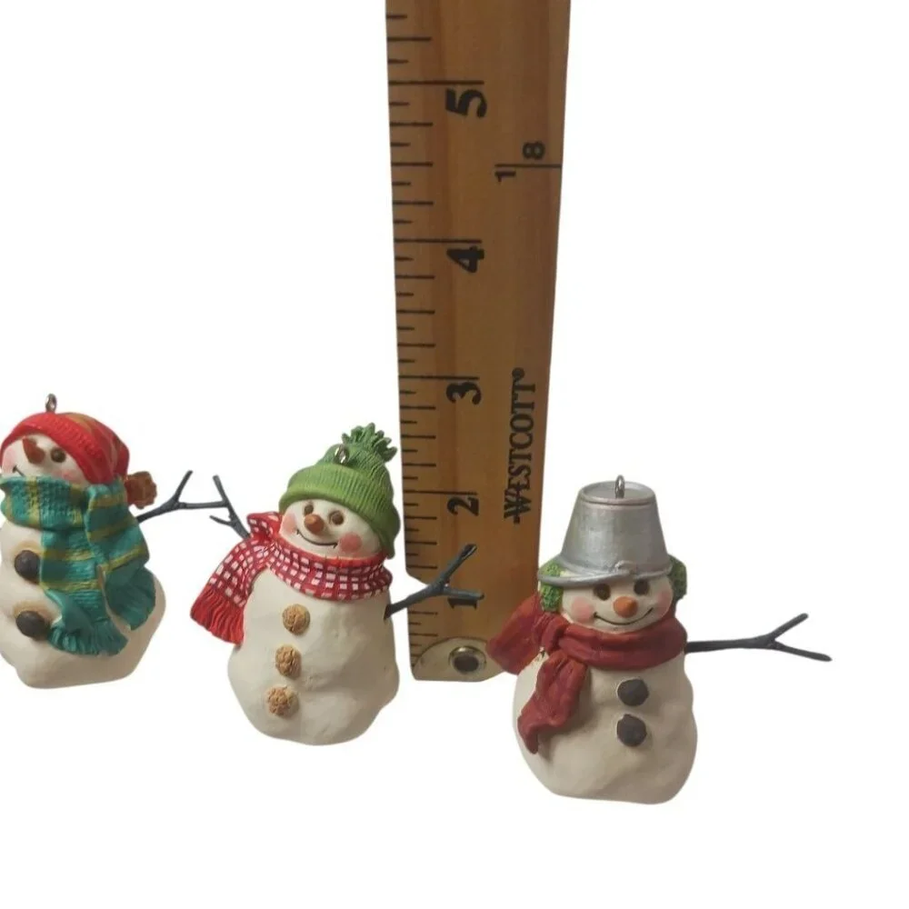 Hallmark Keepsake Ornament Set 3 Snowmen Of Mitford 1999 Collectible Christmas
